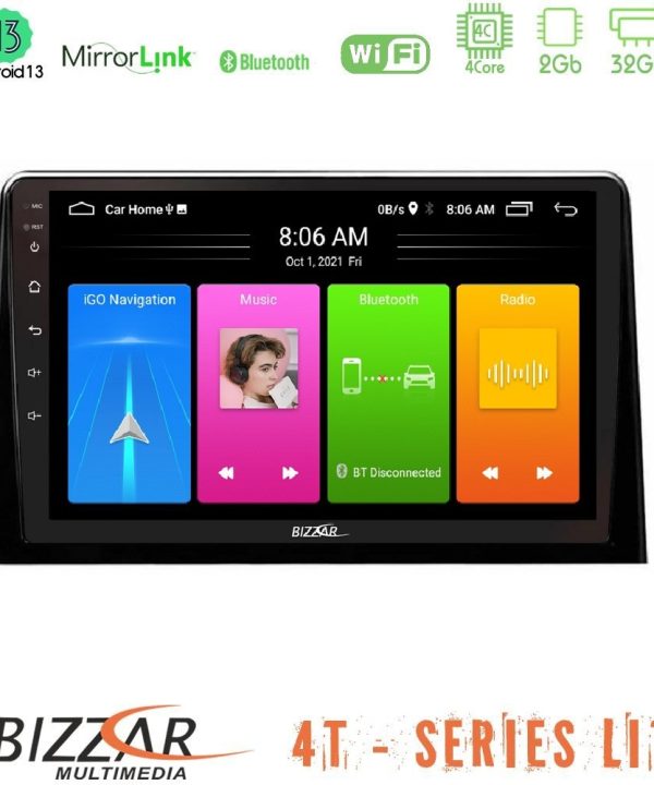 Kimpiris - Bizzar 4T Series Peugeot Partner / Citroën Berlingo 2020-> 4Core Android13 2+32GB Navigation Multimedia Tablet 10"