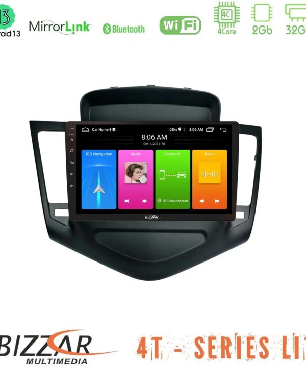 Kimpiris - Bizzar 4T Series Chevrolet Cruze 2009-2012 4Core Android13 2+32GB Navigation Multimedia Tablet 9"