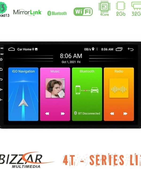 Kimpiris - Bizzar 4T Series Fiat Tipo 2015-2022 (Sedan) 4Core Android13 2+32GB Navigation Multimedia Tablet 9"