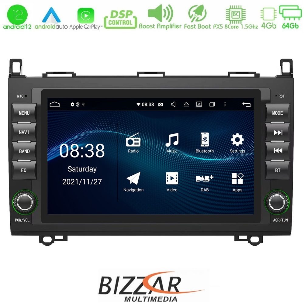 Kimpiris - Bizzar OEM Mercedes A/B/Sprinter/Vito 8core Android12 4+64GB Navigation Multimedia Deckless 8" (OEM STYLE)