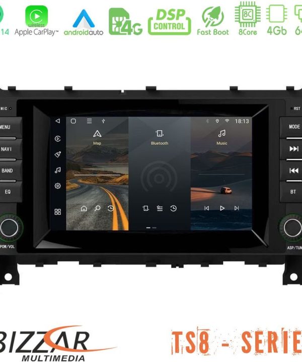 Kimpiris - Bizzar Mercedes C/CLK Class (W203/W209) Facelift 8core Android14 4+64GB Navigation Multimedia Deckless 7" με Carplay/AndroidAuto (OEM Style)