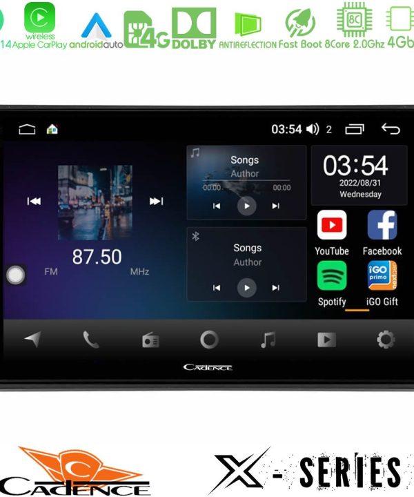 Kimpiris - Cadence X Series Audi A4 B7 8core Android 14 4+64GB Navigation Multimedia Tablet 9"