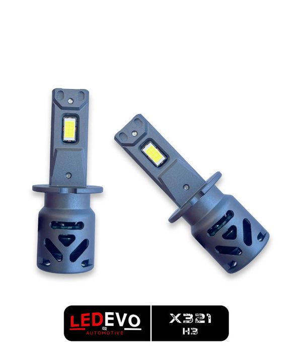 LED HEADLIGHTS H3 CANBUS 6000LM 60W 9-16V MINI DESIGN PLUG & PLAY LEDEVO X321