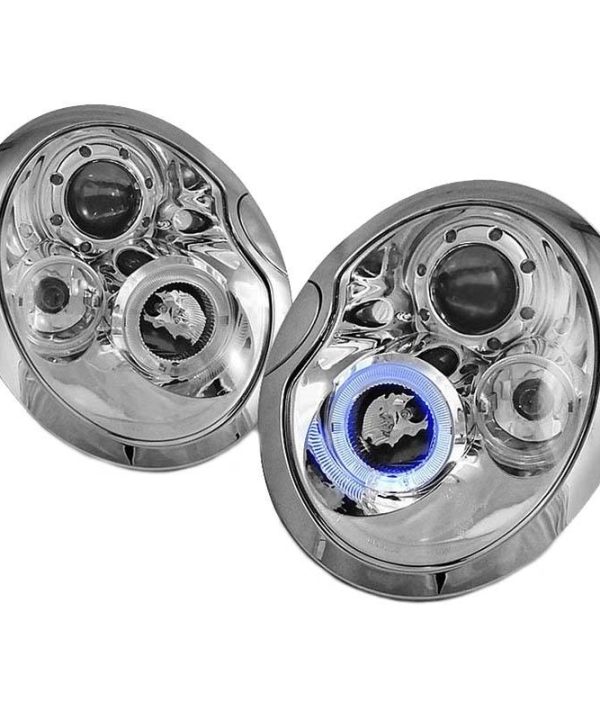 Kimpiris - Μπροστινά Φανάρια Set Για Mini Cooper (R50/52/53) 01-06 Angel Eyes Χρωμίου H1/H1 JunYan