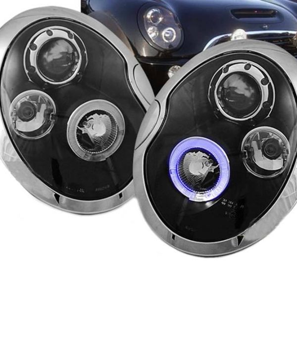 Alternative view of Μπροστινά Φανάρια Set Για Mini Cooper (R50/52/53) 01-06 Angel Eyes Μαύρα H1/H1 JunYan