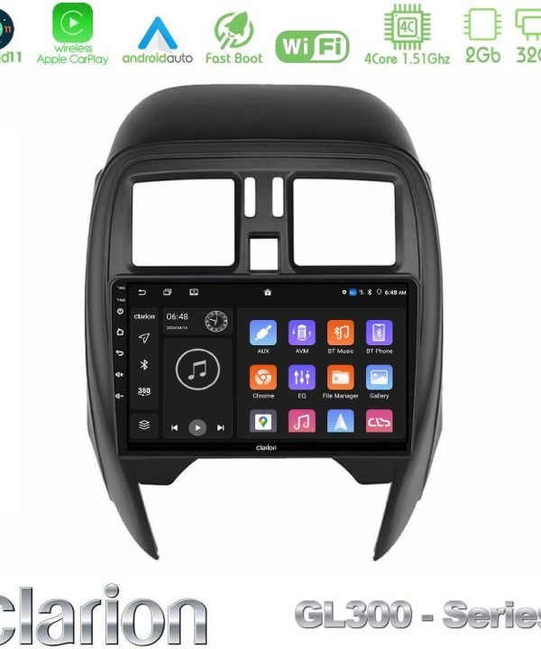 Kimpiris - Clarion GL300 Series 4Core Android11 2+32GB Nissan Micra 2013-2016 Navigation Multimedia Tablet 9" Με Carplay & Android Auto