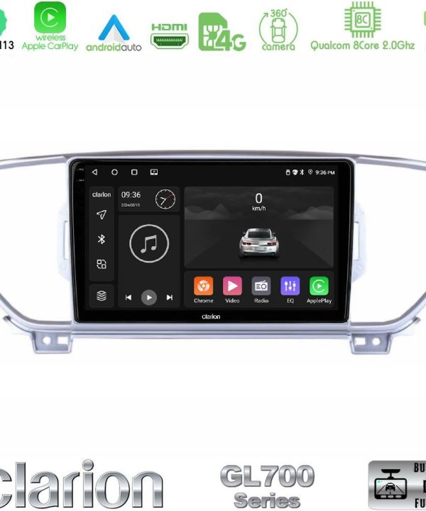 Kimpiris - Clarion GL700 Series Kia Sportage 2016-2018 8Core Android13 4+64GB Navigation Multimedia Tablet 9" Με Carplay & Android Auto Με Carplay & Android Auto