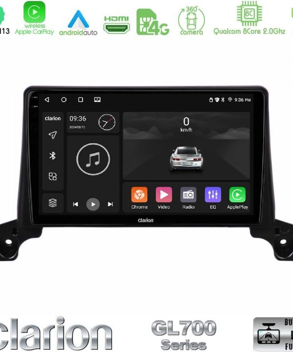 Kimpiris - Clarion GL700 Series 8Core Android13 4+64GB Peugeot 3008/5008 2017-2023 Navigation Multimedia Tablet 9" Με Carplay & Android Auto