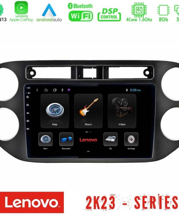 Kimpiris - Lenovo Car Pad VW Tiguan (23mm alarm button) 4Core Android 13 2+32GB Navigation Multimedia Tablet 9"
