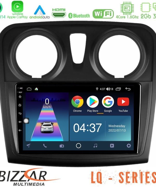 Kimpiris - Bizzar LQ Series 4Core Android14 2+32GB    Dacia Dokker 2014-2021 Navigation Multimedia Tablet 9"  Με Carplay & Android Auto