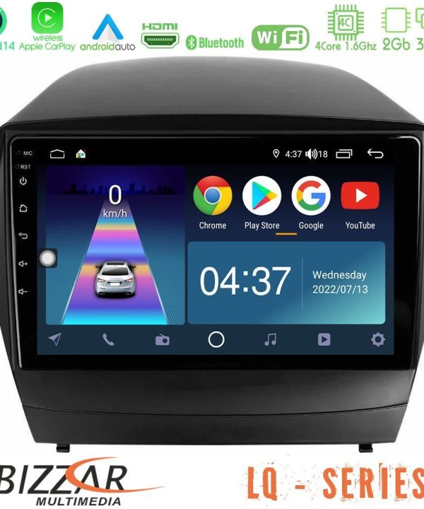 Kimpiris - Bizzar LQ Series 4Core Android14 2+32GB Hyundai IX35 Auto A/C Navigation Multimedia Tablet 9" Με Carplay & Android Auto