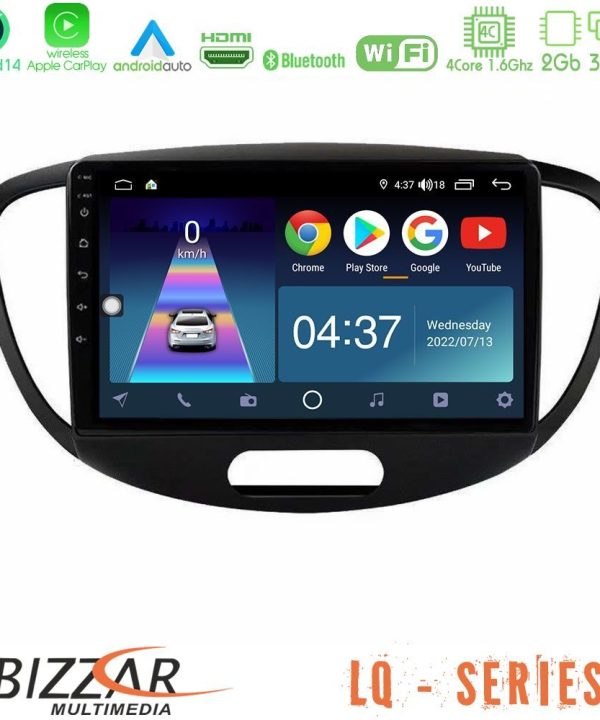 Kimpiris - Bizzar LQ Series 4Core Android14 2+32GB Hyundai i10 2008-2014 Navigation Multimedia Tablet 9" Με Carplay & Android Auto