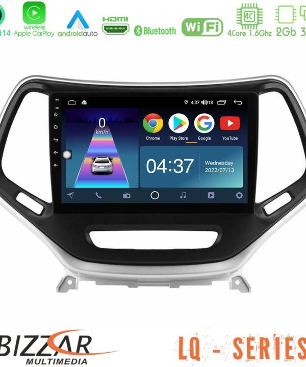 Kimpiris - Bizzar LQ Series 4Core Android14 2+32GB Jeep Cherokee 2014-2019 Navigation Multimedia Tablet 9" (Ασημί Χρώμα) Με Carplay & Android Auto