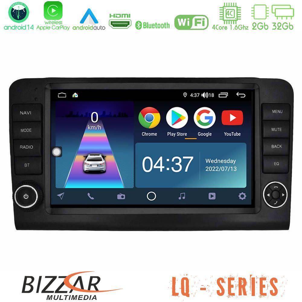 Kimpiris - Bizzar LQ Series 4Core Android14 2+32GB Mercedes ML/GL Class W164 2006-2011 Navigation Multimedia Tablet 9" Με Carplay & Android Auto (OEM Look)