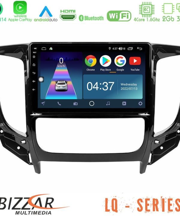 Kimpiris - Bizzar LQ Series 4Core Android14 2+32GB Mitsubishi L200 2016-> & Fiat Fullback (Auto A/C) Navigation Multimedia Tablet 9" Με Carplay & Android Auto