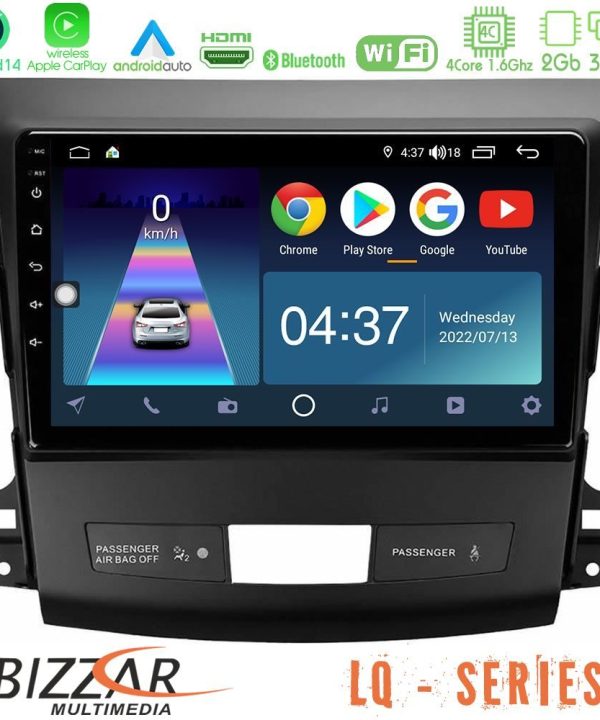 Kimpiris - Bizzar LQ Series 4Core Android14 2+32GB Mitsubishi Outlander/Citroen C-Crosser/Peugeot 4007 Navigation Multimedia Tablet 9" Με Carplay & Android Auto