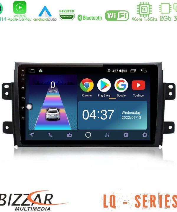 Kimpiris - Bizzar LQ Series 4Core Android14 2+32GB Suzuki SX4 2006-2014 Fiat Sedici 2006-2014 Navigation Multimedia Tablet 9" Με Carplay & Android Auto