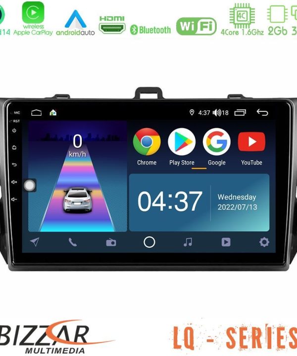 Kimpiris - Bizzar LQ Series 4Core Android14 2+32GB Toyota Corolla 2007-2012 Navigation Multimedia Tablet 9" Με Carplay & Android Auto