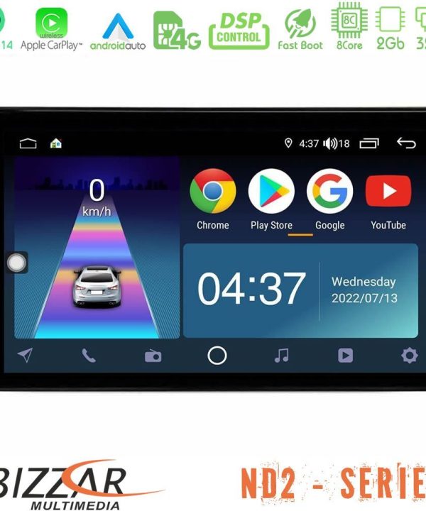 Kimpiris - Bizzar ND2 Series 8Core Android14 2+32GB  Alfa Romeo Giulietta 2014-2021 Navigation Multimedia Tablet 10" Με Carplay & Android Auto