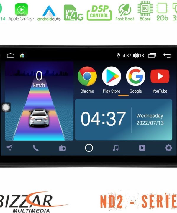 Kimpiris - Bizzar ND2 Series 8Core Android14 2+32GB  Audi A4 B7 Navigation Multimedia Tablet 9" Με Carplay & Android Auto