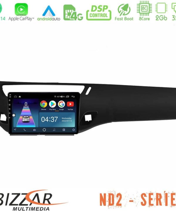 Kimpiris - Bizzar ND2 Series 8Core Android14 2+32GB  Citroen C3 2009-2016 Navigation Multimedia Tablet 9"  Με Carplay & Android Auto (Μαύρο γυαλιστερό)
