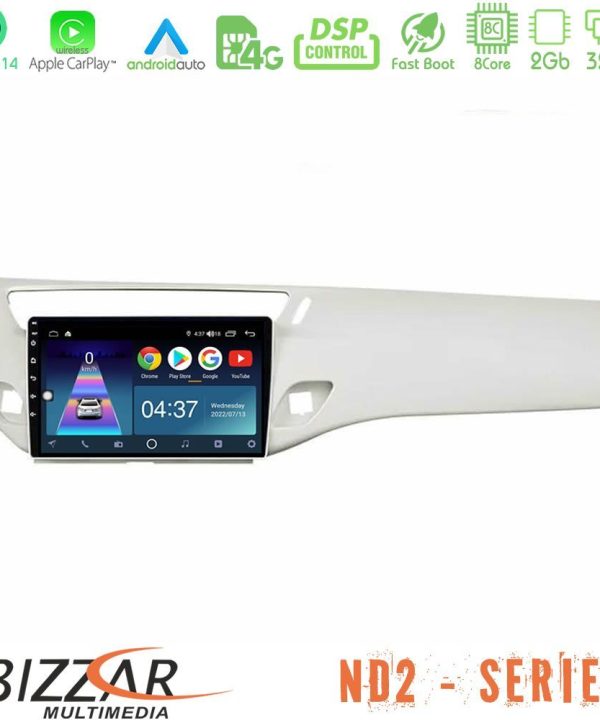 Kimpiris - Bizzar ND2 Series 8Core Android14 2+32GB  Citroen C3 2009-2016 Navigation Multimedia Tablet 9"  Με Carplay & Android Auto (Άσπρο)