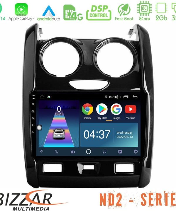 Kimpiris - Bizzar ND2 Series 8Core Android14 2+32GB  Dacia Duster 2014-2018 Navigation Multimedia Tablet 9" Με Carplay & Android Auto