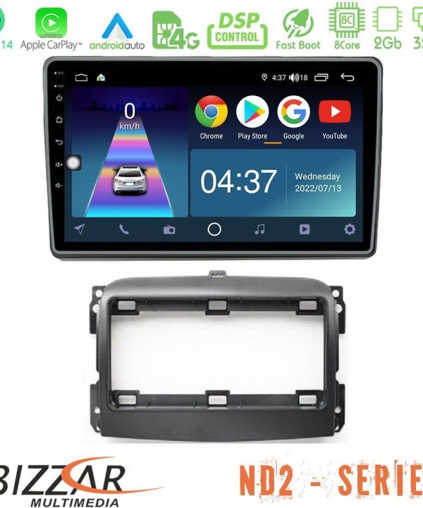Kimpiris - Bizzar ND2 Series 8Core Android14 2+32GB  Fiat 500L Navigation Multimedia Tablet 10" Με Carplay & Android Auto