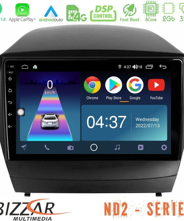 Kimpiris - Bizzar ND2 Series 8Core Android14 2+32GB  Hyundai IX35 Auto A/C Navigation Multimedia Tablet 9" Με Carplay & Android Auto