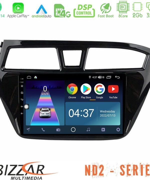 Kimpiris - Bizzar ND2 Series 8Core Android14 2+32GB  Hyundai i20 2014-2018 Navigation Multimedia Tablet 9" Με Carplay & Android Auto