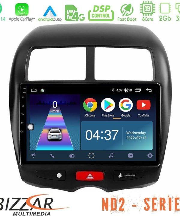 Kimpiris - Bizzar ND2 Series 8Core Android14 2+32GB  Mitsubishi ASX Navigation Multimedia Tablet 10" Με Carplay & Android Auto