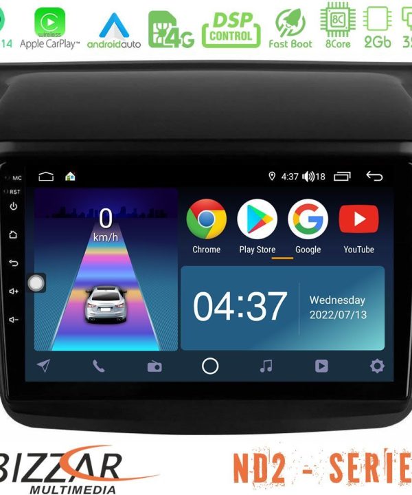 Kimpiris - Bizzar ND2 Series 8Core Android14 2+32GB  Mitsubishi L200 Navigation Multimedia Tablet 9" Με Carplay & Android Auto