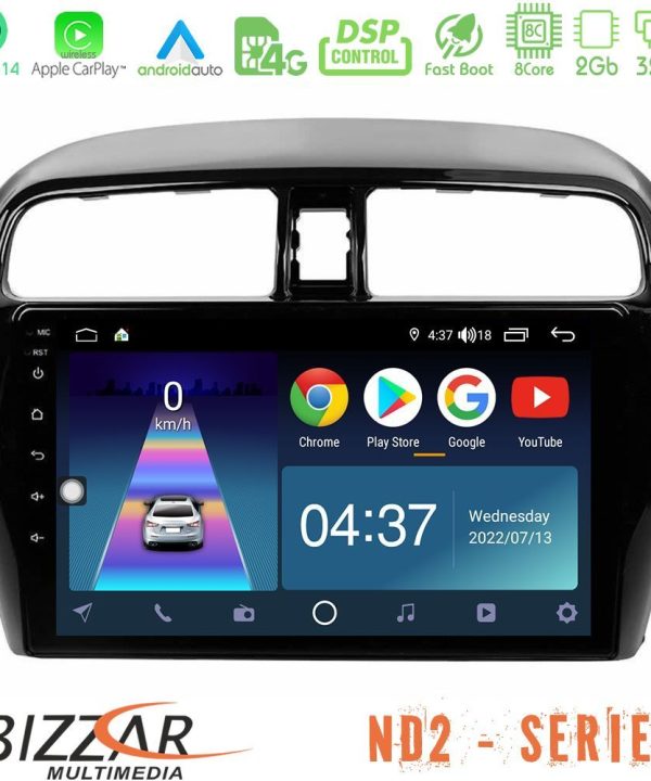 Kimpiris - Bizzar ND2 Series 8Core Android14 2+32GB  Mitsubishi Space Star 2013-2016 Navigation Multimedia Tablet 9" Με Carplay & Android Auto