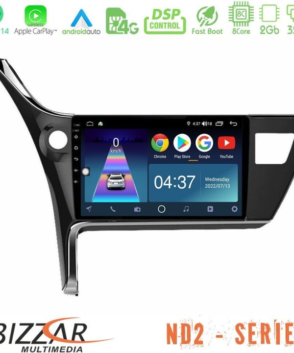 Kimpiris - Bizzar ND2 Series 8Core Android14 2+32GB  Toyota Corolla 2017-2018 Navigation Multimedia Tablet 10" Με Carplay & Android Auto