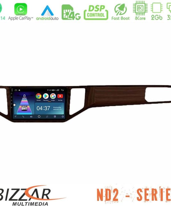 Kimpiris - Bizzar ND2 Series 8Core Android14 2+32GB  VW Sportsvan 2014-2020 Navigation Multimedia Tablet 9" (Ξύλινη απόχρωση) Με Carplay & Android Auto