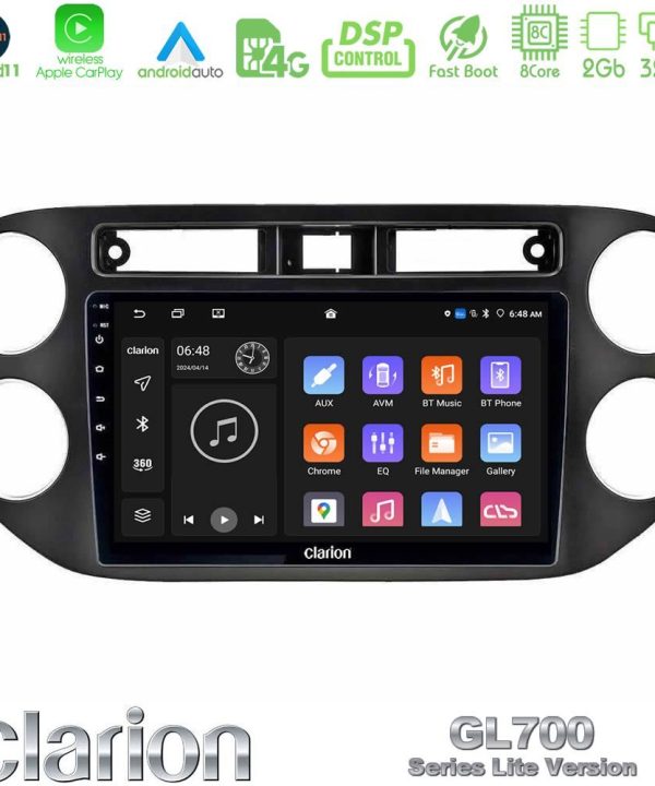 Kimpiris - Clarion GL700 Lite Series 8Core Android11 2+32GB VW Tiguan Navigation Multimedia Tablet 9" (23mm alarm button) Με Carplay & Android Auto