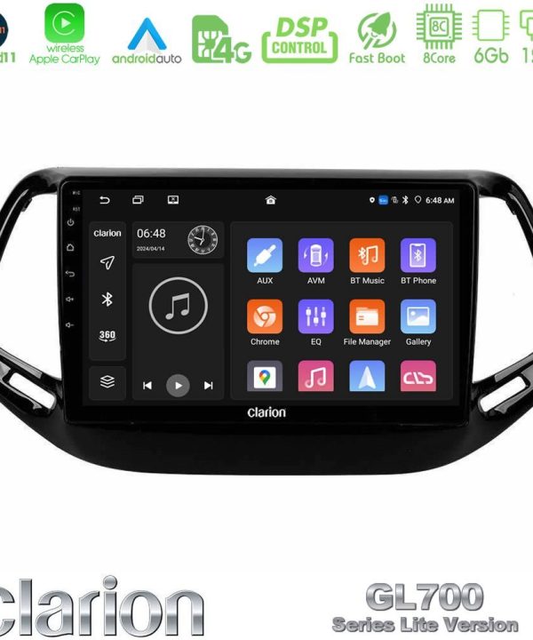 Kimpiris - Clarion GL700 Lite Series 8Core Android11 6+128GB Jeep Compass 2017> Navigation Multimedia Tablet 10" Με Carplay & Android Auto