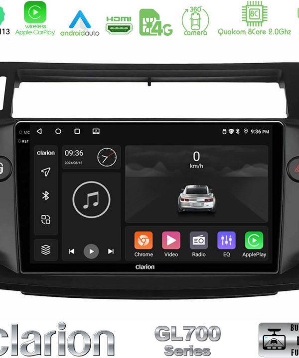 Kimpiris - Clarion GL700 Series 8Core Android13 4+64GB Citroen C4 2004-2010 Navigation Multimedia Tablet 9" (μαύρο χρώμα) Με Carplay & Android Auto