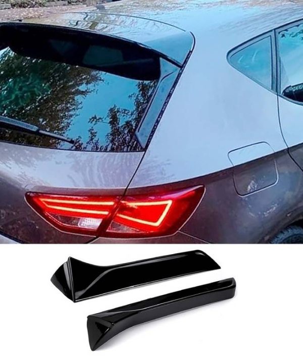 Kimpiris - Αεροτομές Πρόσθετα Δεξιά Αριστερά Για Seat Leon FR 5F 13-20 Hatchback Piano Black Standard Έκδοση 2 Τεμάχια