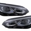 Kimpiris - Μπροστινά Φανάρια Set Για Vw Golf VIII (8) 19-24 R Look DRL & Dynamic Φλας Μαύρα Με Χρώμιο Με Μοτέρ Carner