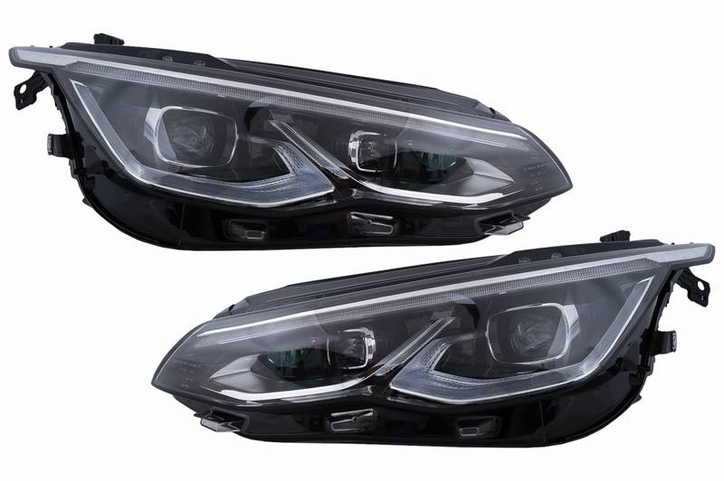 Kimpiris - Μπροστινά Φανάρια Set Για Vw Golf VIII (8) 19-24 R Look DRL & Dynamic Φλας Μαύρα Με Χρώμιο Με Μοτέρ Carner