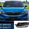 Kimpiris - Μπροστινά Φανάρια Set Για Skoda Octavia mk3 2014-2017 DRL Μαύρα Carner