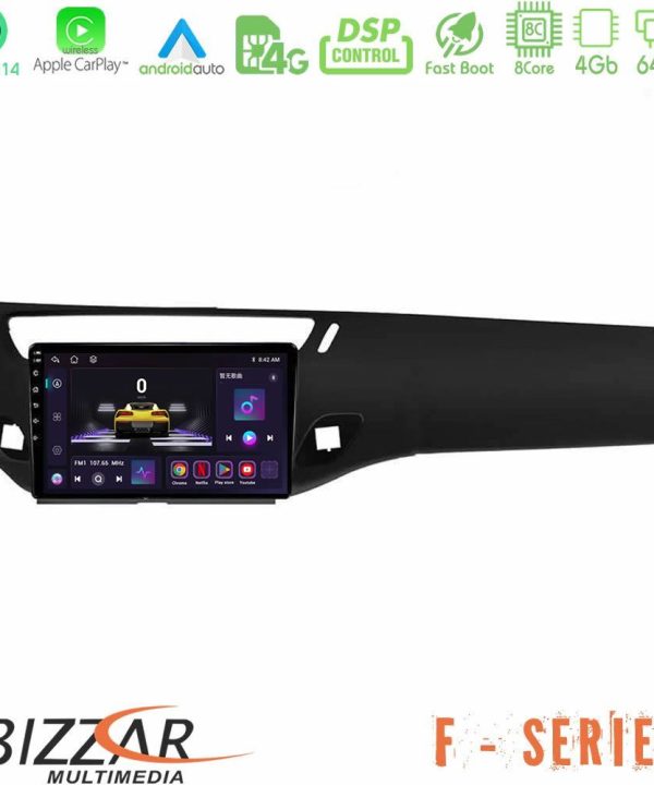 Kimpiris - Bizzar F Series 8Core Android14 4+64GB  Citroen C3 2009-2016 Navigation Multimedia Tablet 9"  Με Carplay & Android Auto (Μαύρο γυαλιστερό)