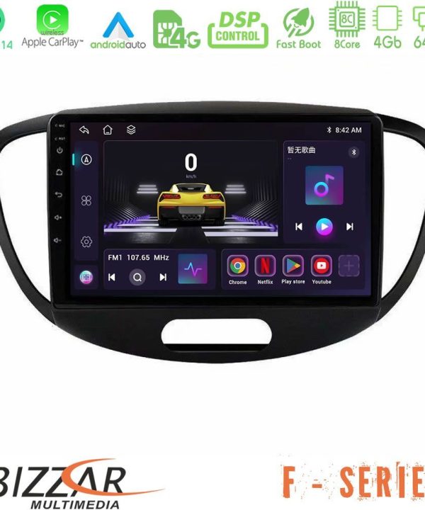 Kimpiris - Bizzar F Series 8Core Android14 4+64GB  Hyundai i10 2008-2014 Navigation Multimedia Tablet 9" Με Carplay & Android Auto