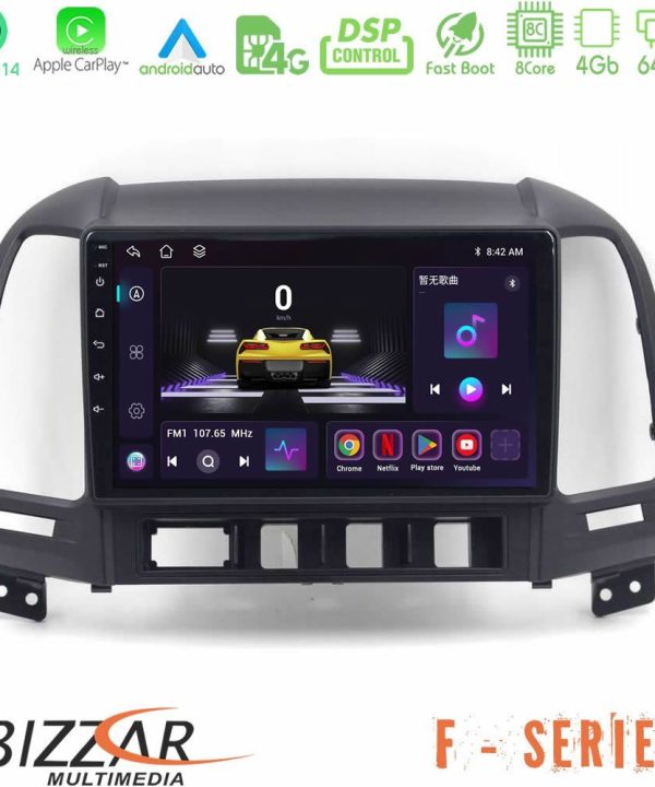 Kimpiris - Bizzar F Series 8Core Android14 4+64GB Hyundai Santa Fe 2006-2013 Navigation Multimedia Tablet 10" Με Carplay & Android Auto