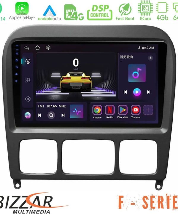 Kimpiris - Bizzar F Series 8Core Android14 4+64GB  Mercedes S Class 1999-2004 (W220) Navigation Multimedia Tablet 9" Με Carplay & Android Auto