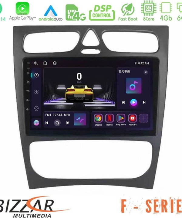 Kimpiris - Bizzar F Series 8Core Android14 4+64GB  Mercedes C Class (W203) Navigation Multimedia Tablet 9" Με Carplay & Android Auto
