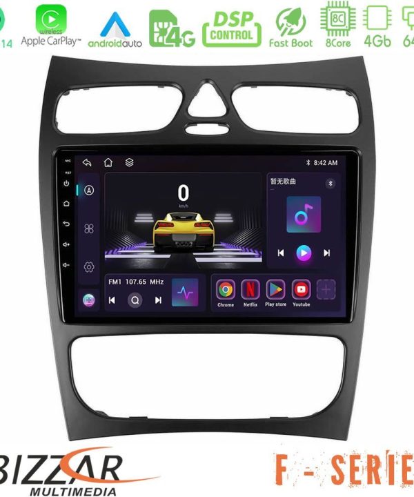 Kimpiris - Bizzar F Series 8Core Android14 4+64GB  Mercedes CLK Class W209 2000-2004 Navigation Multimedia Tablet 9" Με Carplay & Android Auto