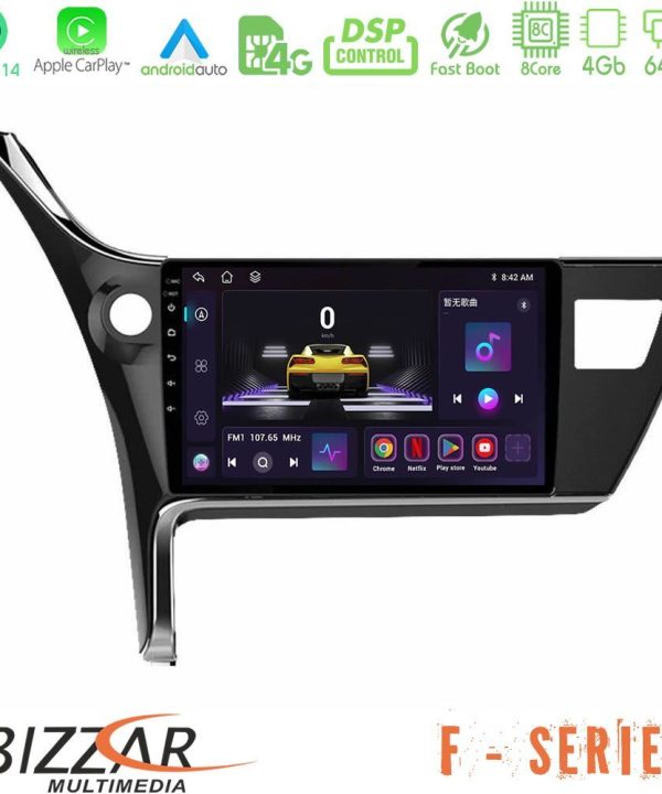 Kimpiris - Bizzar F Series 8Core Android14 4+64GB  Toyota Corolla 2017-2018 Navigation Multimedia Tablet 10" Με Carplay & Android Auto