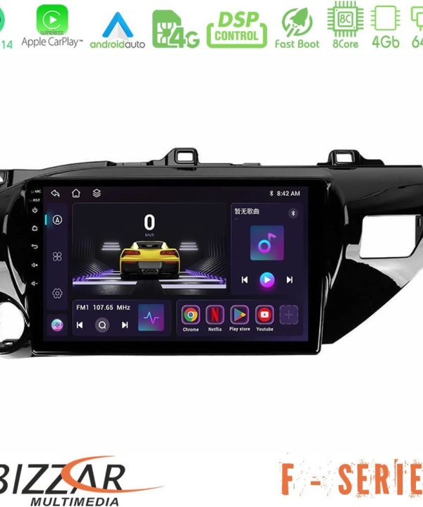 Kimpiris - Bizzar F Series 8Core Android14 4+64GB  Toyota Hilux 2017-2021 Navigation Multimedia Tablet 10" Με Carplay & Android Auto